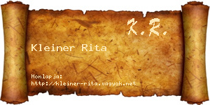 Kleiner Rita névjegykártya