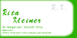 rita kleiner business card